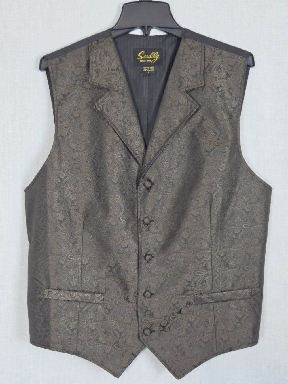 Scully Vest Men's L Paisley Design Formal Dressy Prom Wedding Cowboy Western